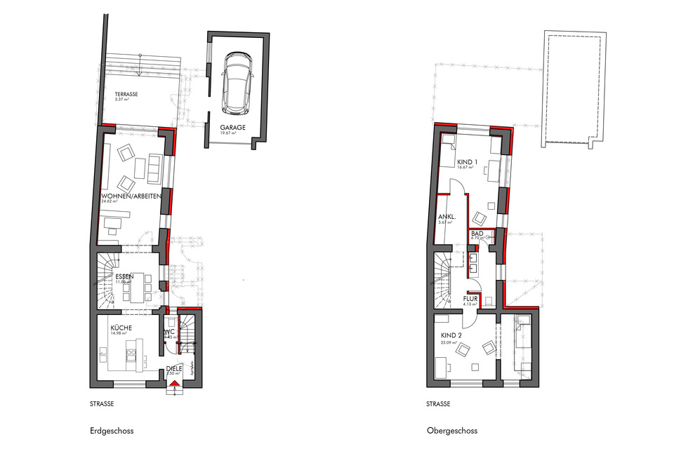 Grundrisse Erd- und Obergeschoss